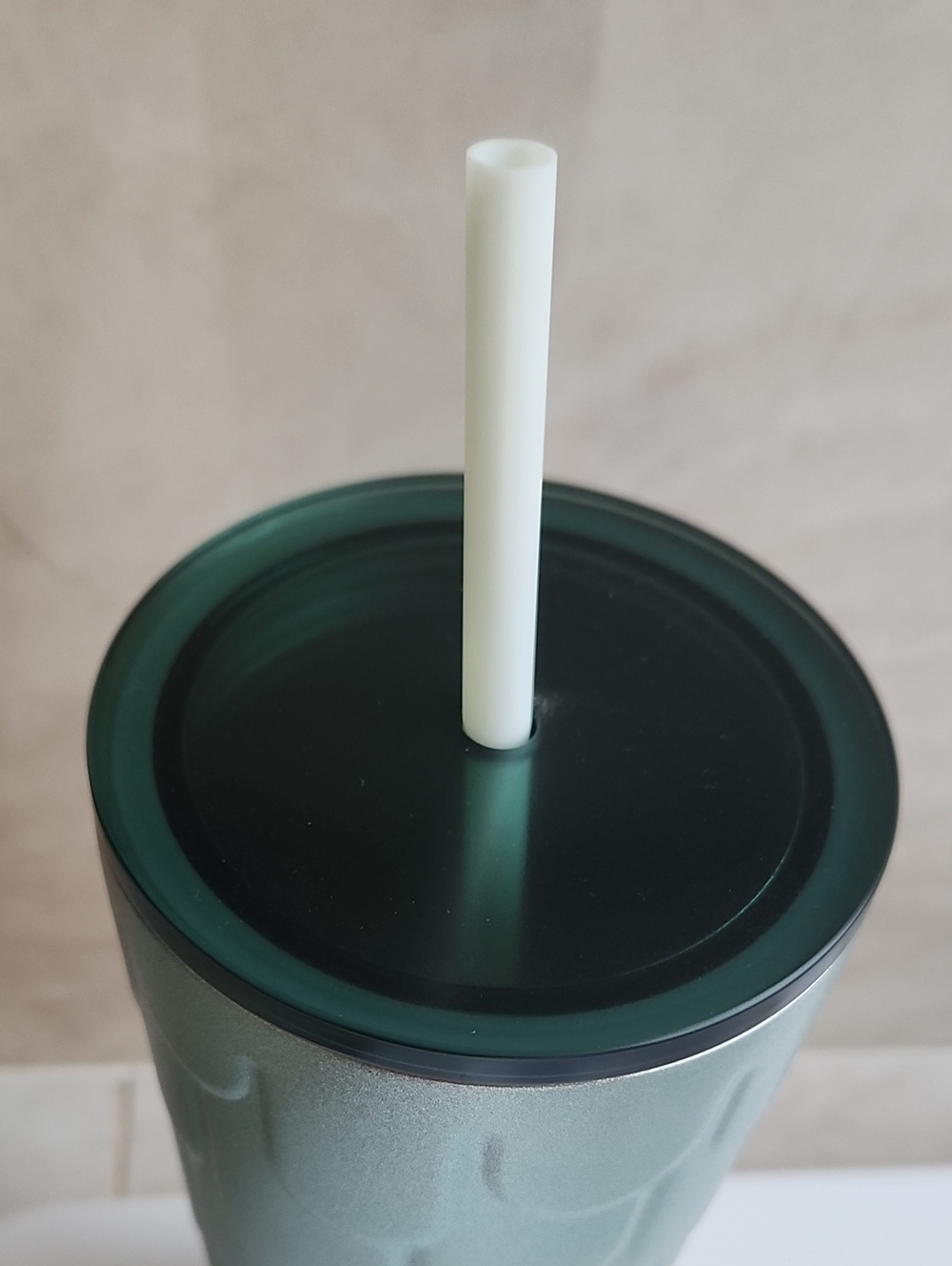 Starbucks Green Merallic Embossed Metal Tumbler - Picture 4 of 5